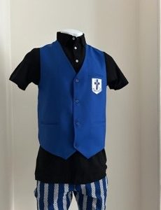 CIC Men's V-Neck 4 Button Vest Waistcoat, Blue